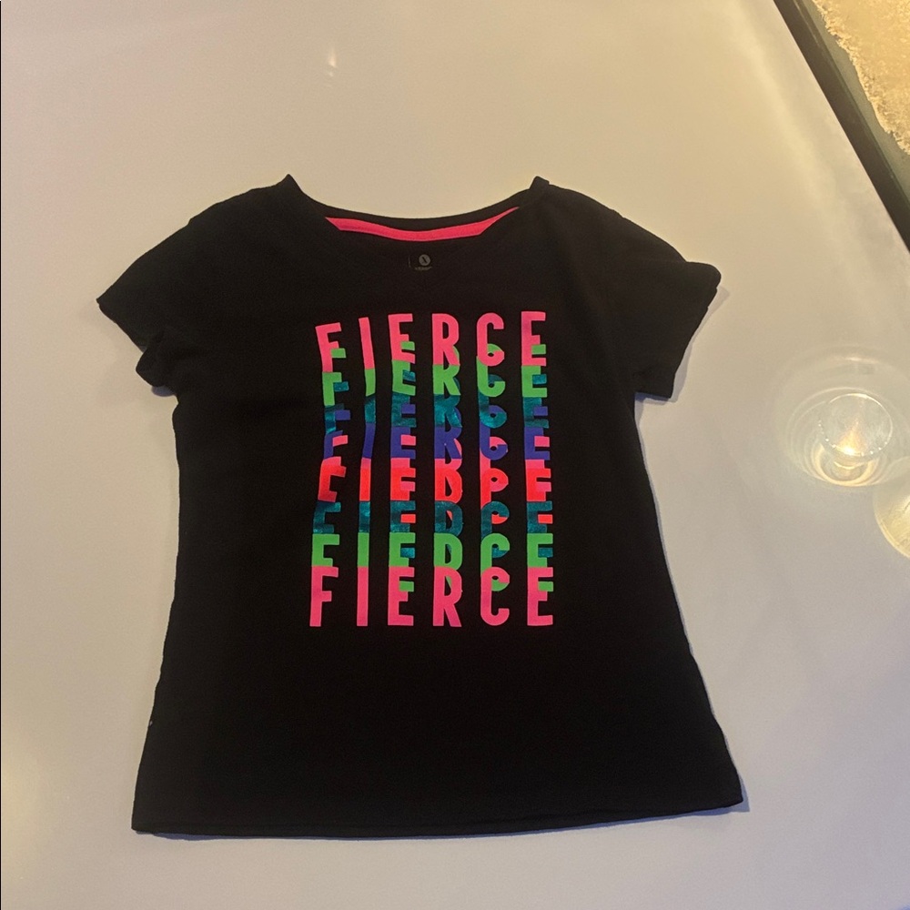 Xersion Black Tee with Vibrant Fierce Design